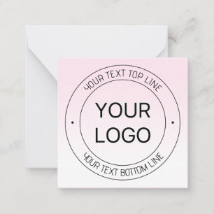 Easy Logo Replacement & Editable Text Pink Ombre Note Card