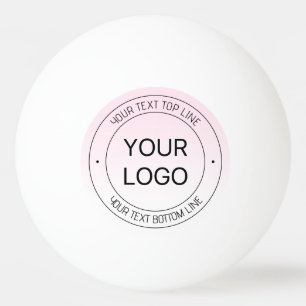 Easy Logo Replacement & Editable Text Pink Ombre Ping Pong Ball