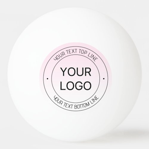 Easy Logo Replacement  Editable Text Pink Ombre Ping Pong Ball