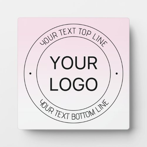 Easy Logo Replacement  Editable Text Pink Ombre Plaque