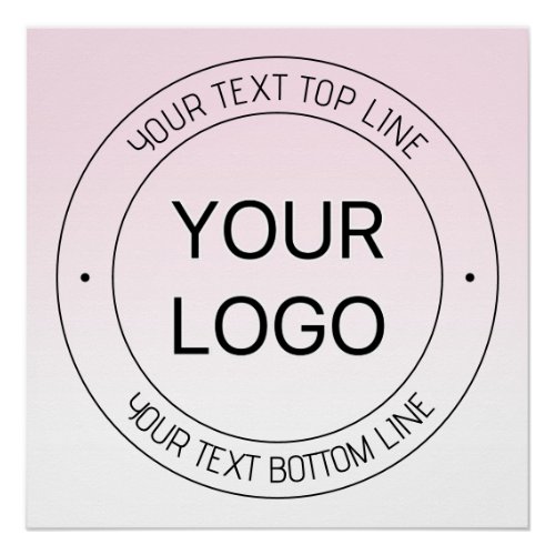 Easy Logo Replacement  Editable Text Pink Ombre Poster