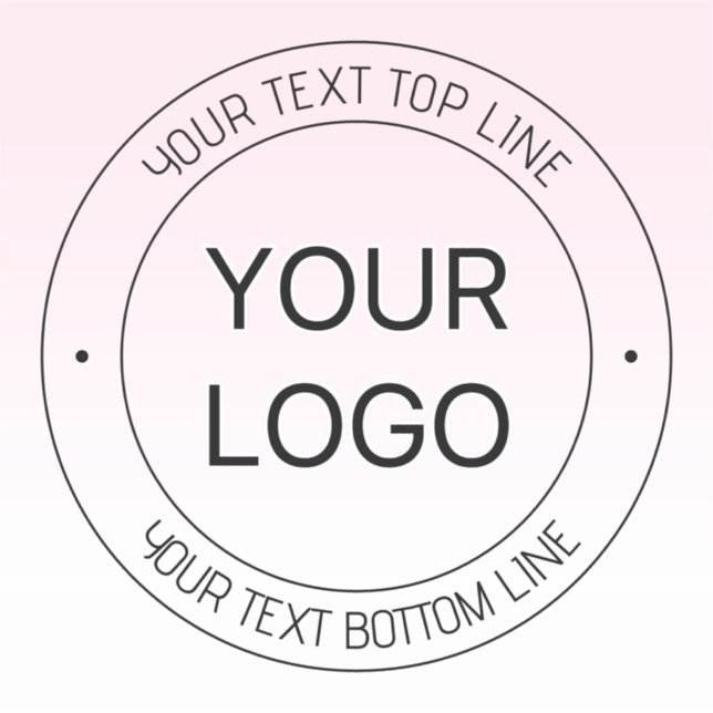 Easy Logo Replacement & Editable Text Pink Ombre Sticker (Front)