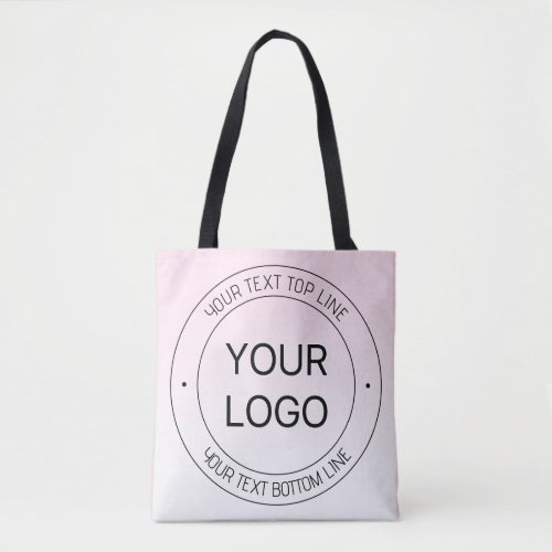 Easy Logo Replacement  Editable Text Pink Ombre Tote Bag