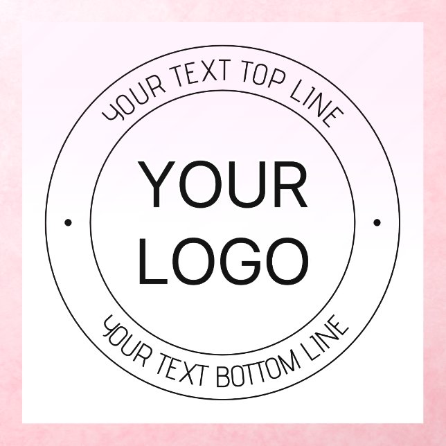 Easy Logo Replacement & Editable Text Pink Ombre Wall Decal (Insitu 3)