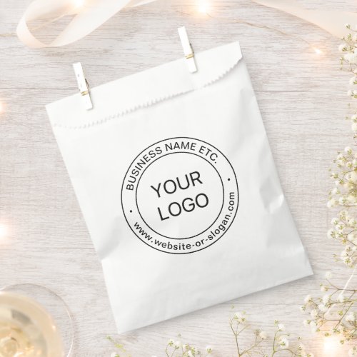 Easy Logo Replacement  Editable Text  White Favor Bag