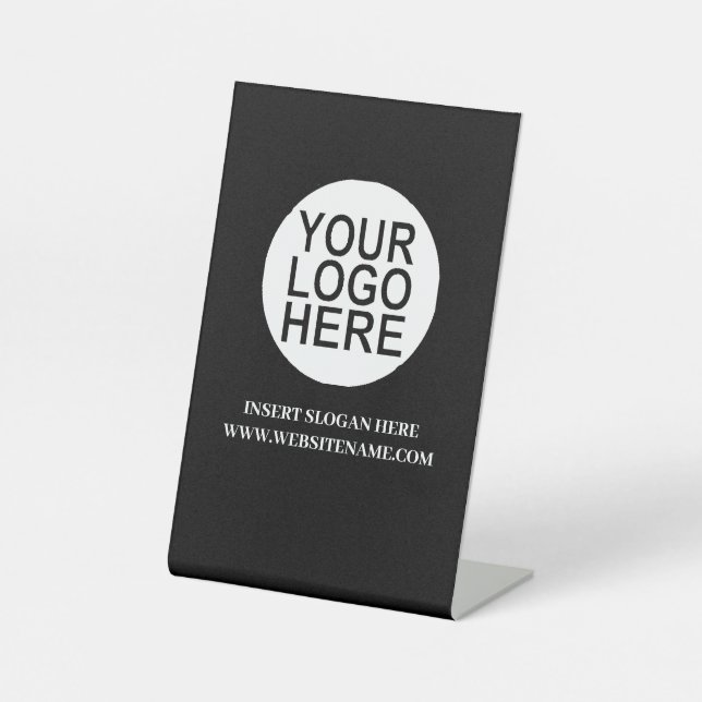 Easy Logo Replacement & Modern Professional Pedest Pedestal Sign (Front)