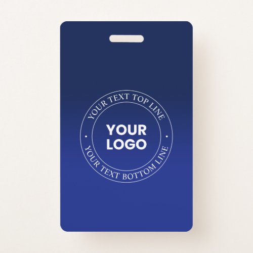 Easy Logo Replacement  Text  Dark Blue Gradient Badge