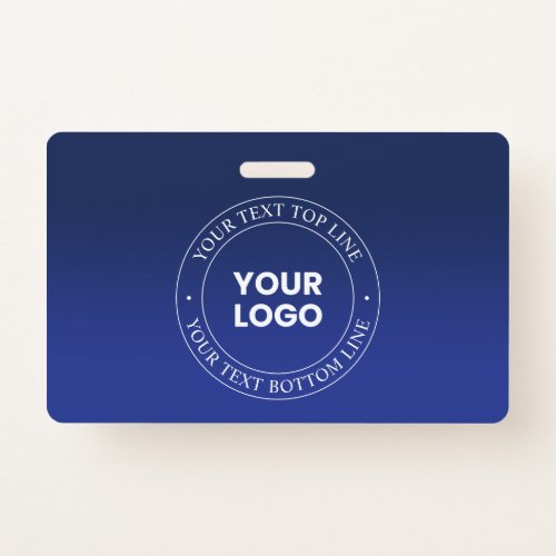 Easy Logo Replacement  Text  Dark Blue Gradient Badge