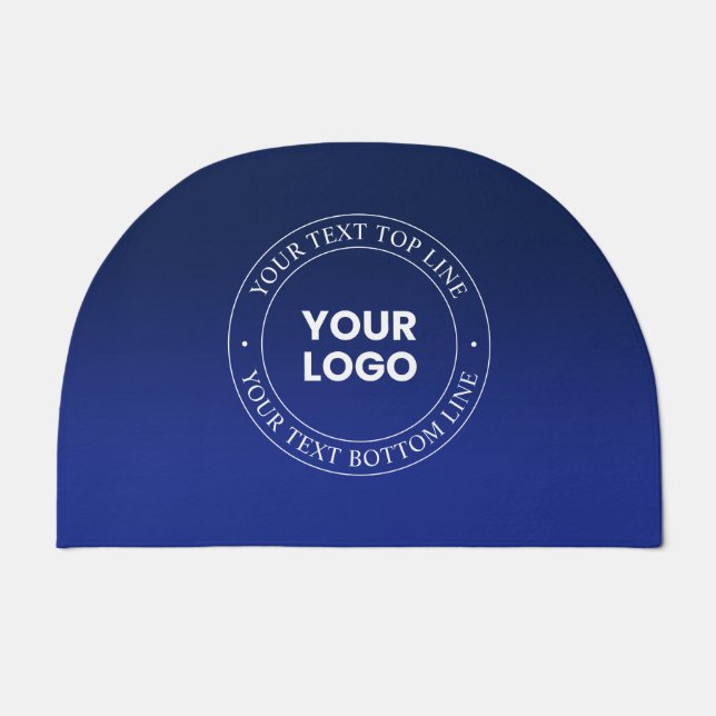 Easy Logo Replacement & Text | Dark Blue Gradient Doormat (Front)