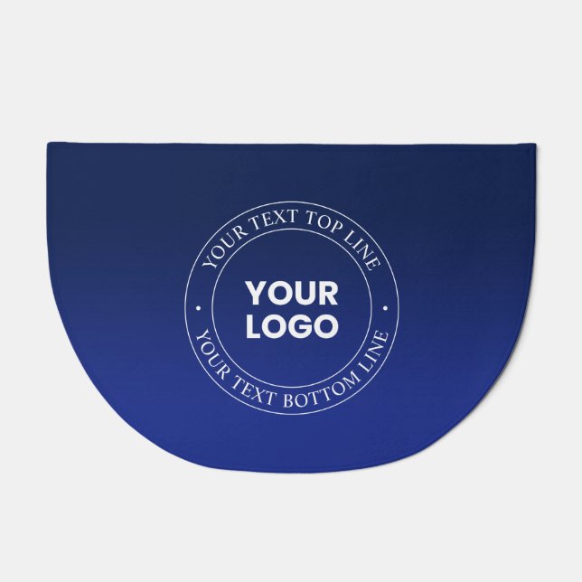 Easy Logo Replacement & Text | Dark Blue Gradient Doormat (Front)