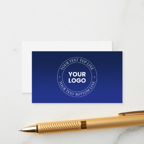 Easy Logo Replacement  Text  Dark Blue Gradient Enclosure Card