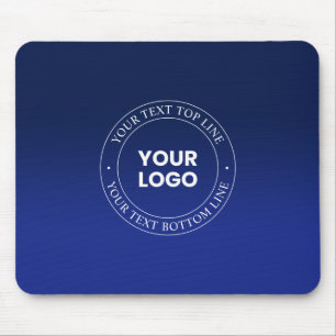 Easy Logo Replacement & Text   Dark Blue Gradient Mouse Pad