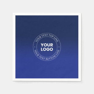 Easy Logo Replacement & Text Dark Blue Gradient Napkins