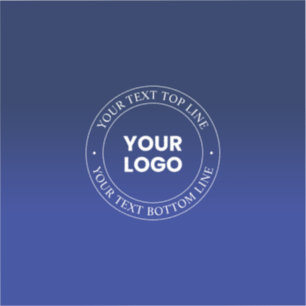Easy Logo Replacement & Text   Dark Blue Gradient Sticker
