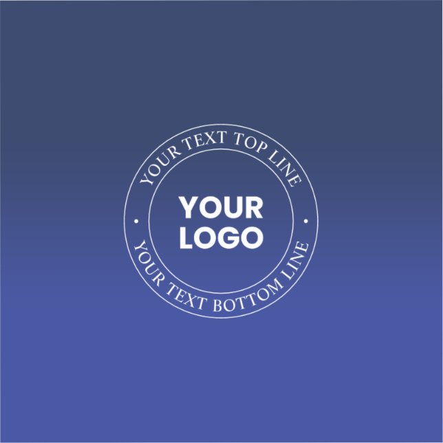 Easy Logo Replacement & Text | Dark Blue Gradient Sticker (Front)