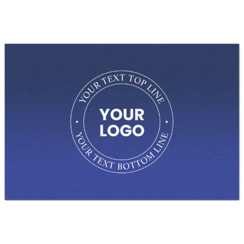 Easy Logo Replacement  Text  Dark Blue Gradient Tissue Paper