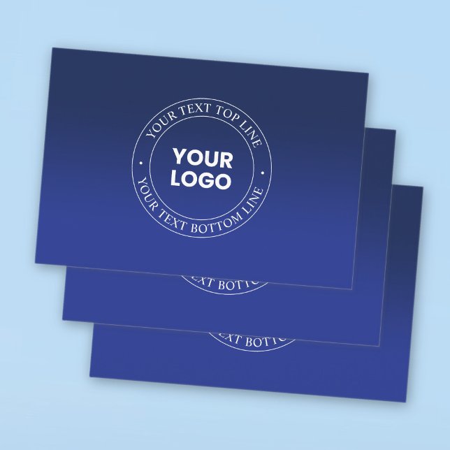 Easy Logo Replacement & Text | Dark Blue Gradient Wrapping Paper Sheets (Creator Uploaded)