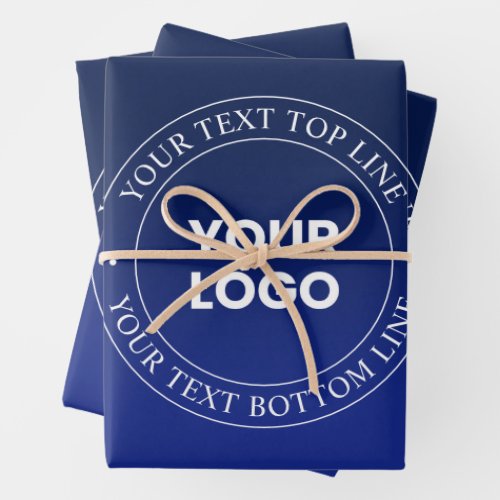 Easy Logo Replacement  Text  Dark Blue Gradient Wrapping Paper Sheets