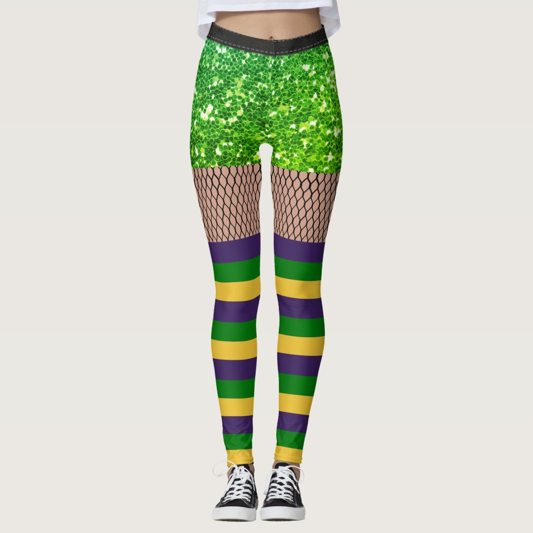 mardi gras leggings