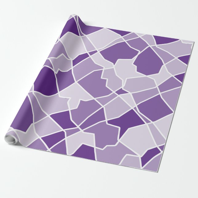 Easy Monochrome Geometric Contrast Random Shapes Wrapping Paper (Unrolled)