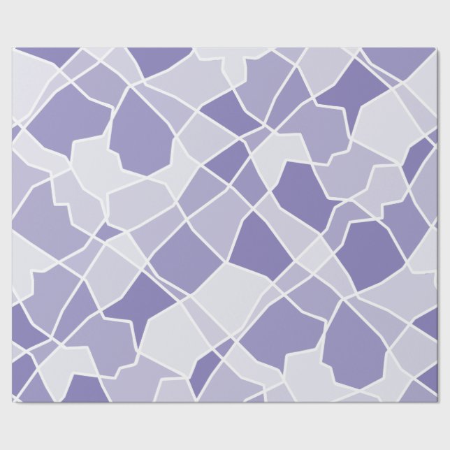 Easy Monochrome Geometric Contrast Random Shapes Wrapping Paper (Seam)