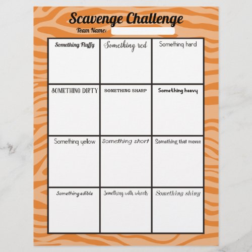 Easy office scavenger hunt game board letterhead