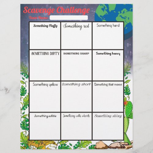 Easy office scavenger hunt game board letterhead