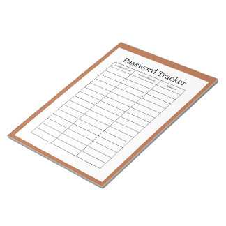 Easy Password Tracker Notepad 