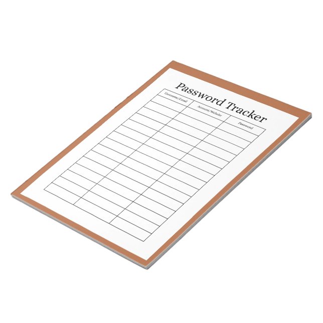 Easy Password Tracker Notepad  (Angled)