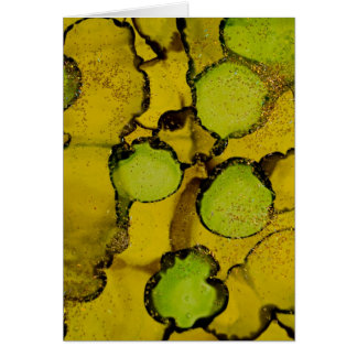 Easy Peasy - Abstract painted ink green circles Cards