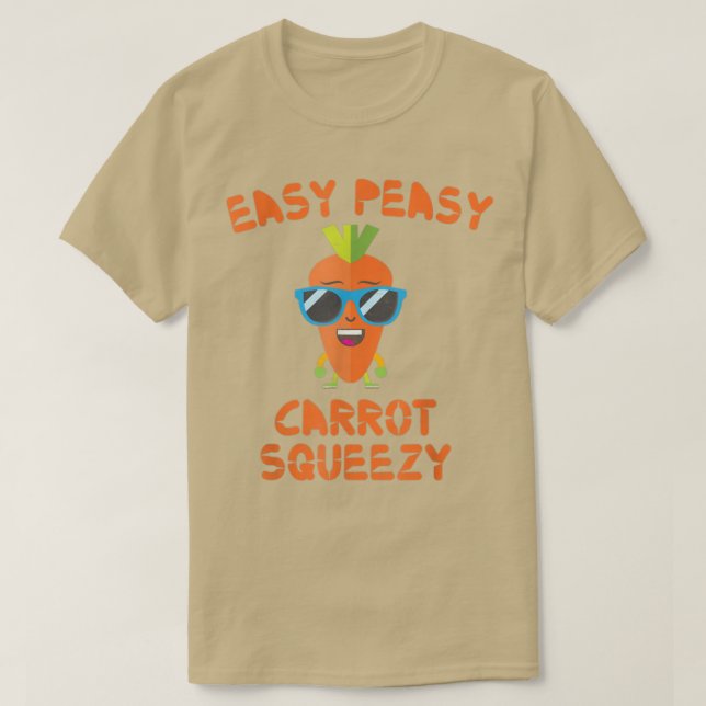 Easy Peasy Carrot Squeezy Drink Carrot Juice Vegan T-Shirt (Design Front)