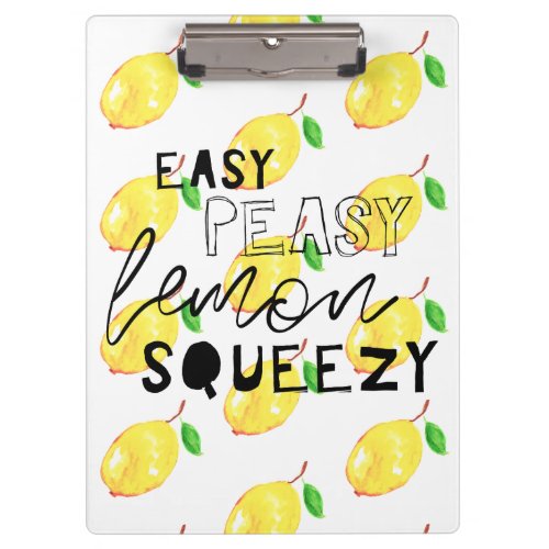 easy peasy lemon squeezy cute watercolor citrus clipboard