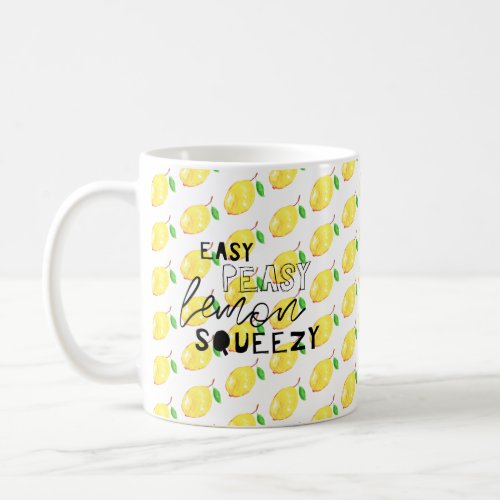 easy peasy lemon squeezy cute watercolor citrus coffee mug