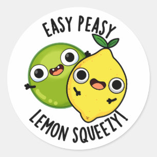 Easy Peasy Lemon Squeezy Funny Fruit Pun Classic Round Sticker