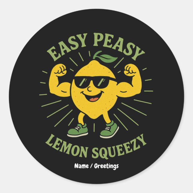 Easy Peasy Lemon Squeezy Gift – Funny Hello Summer Classic Round Sticker (Front)