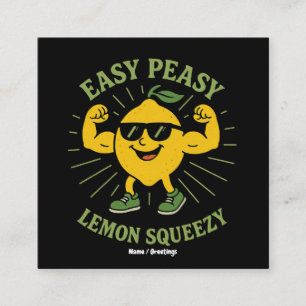 Easy Peasy Lemon Squeezy Gift – Funny Hello Summer Square Business Card