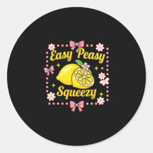 Easy Peasy Lemon Squeezy Lemonade Crew Funny Lemon Classic Round Sticker