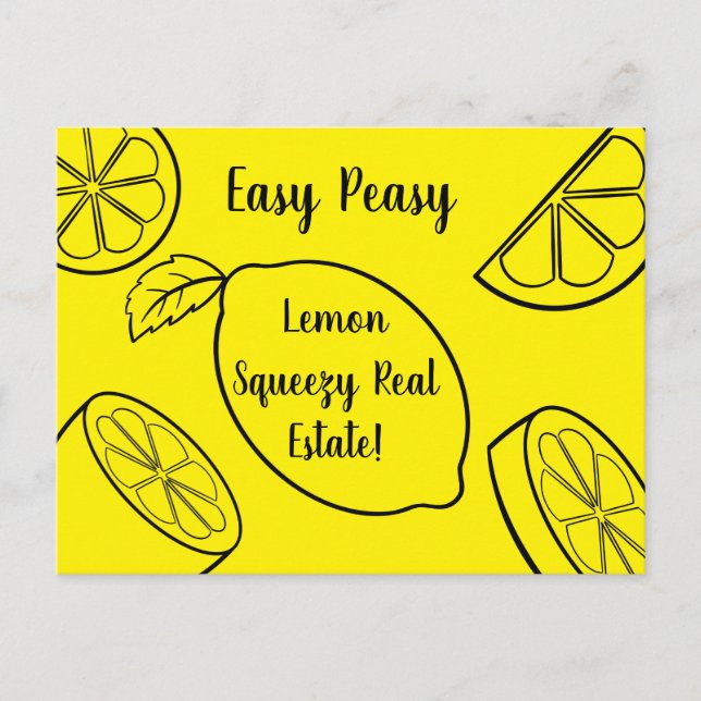 Easy Peasy Lemon Squeezy Real Estate  Postcard (Front)