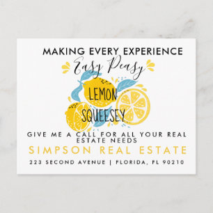 Easy Peasy Lemon Squeezy Realtor Postcard