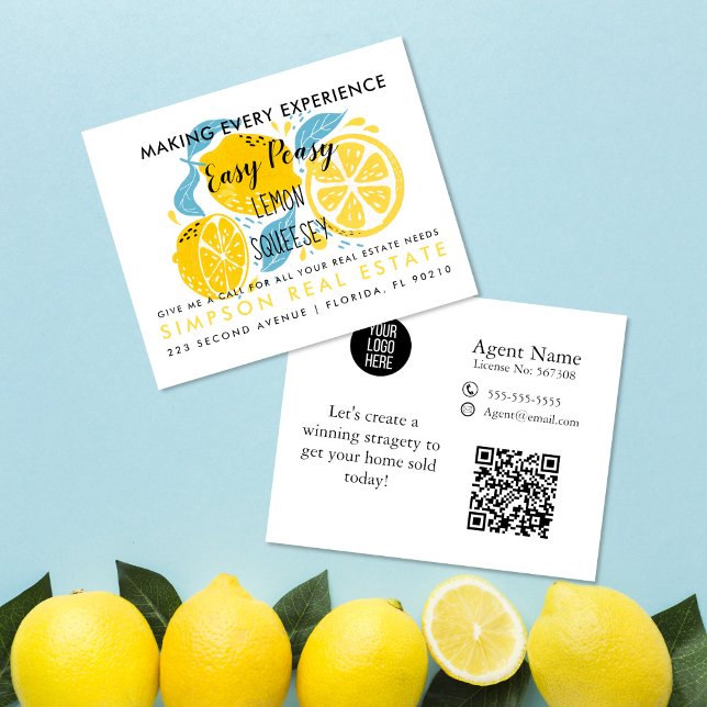 Easy Peasy Lemon Squeezy Realtor Postcard Flyer (Creator Uploaded)