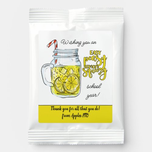 easy peasy lemon squeezy school year teacher gift  lemonade drink mix