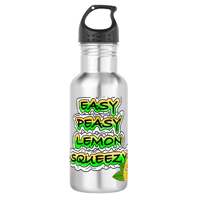Easy Peasy Lemon Squeezy  Stainless Steel Water Bottle (Front)