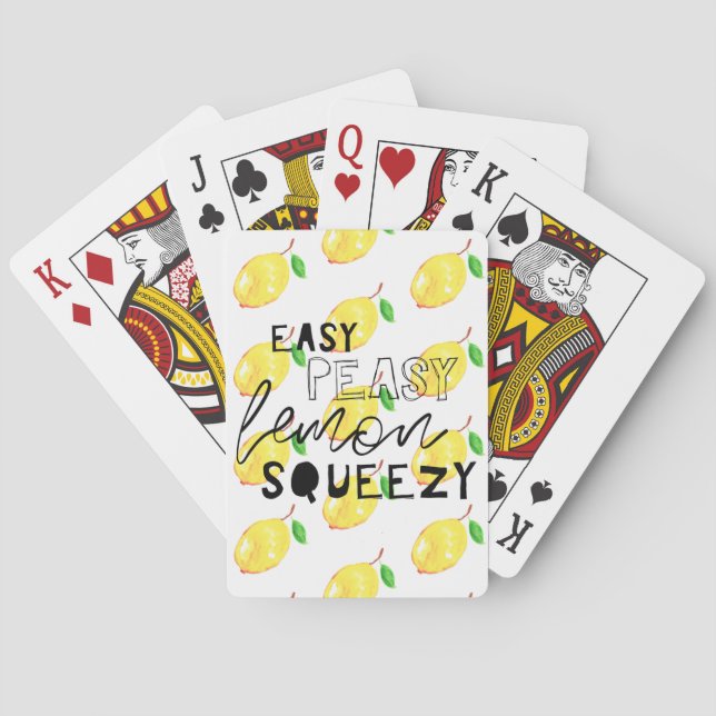 easy peasy lemon squeezy watercolor citrus fruit poker cards (Back)