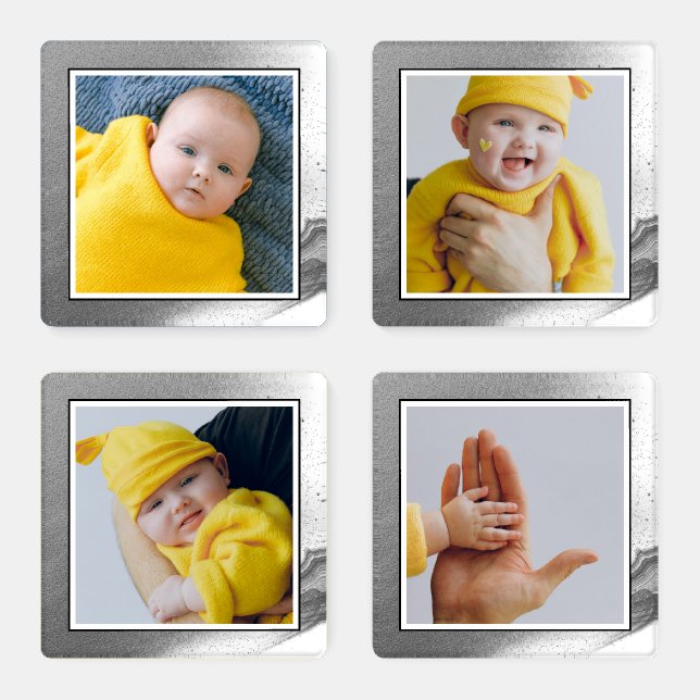 Easy Personalize Your Own Unique Photo Coaster Set (Set)