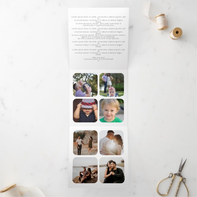 Easy Personalize Your Own Unique Photo Tri-Fold Card (Inside)