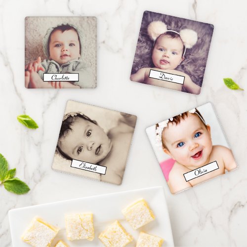 Easy Personalize Your Own Unique Text Photo Coaster Set
