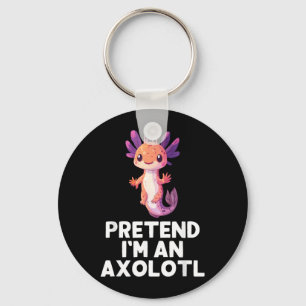 Easy Pretend Im A Axolotl Costume Halloween Funny Keychain