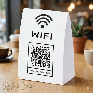 Easy QR Scan Guest WiFi Paper Table Tent Sign