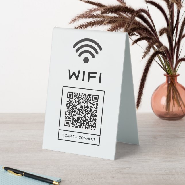 Easy QR Scan Guest WiFi Table Tent Display Sign (In SItu (Table))