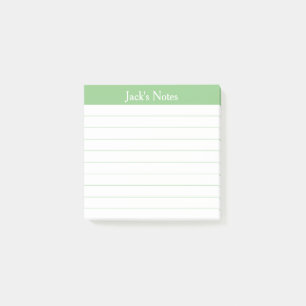 Easy Read Classic Sage Green Lined Personalized Post-it Notes